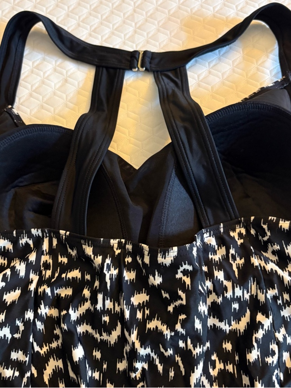 Avenue Black‎ and White Printed one Piece Swim Dress - Picture 4 of 11